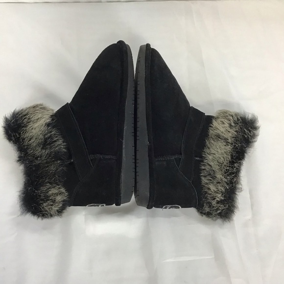 BEARPAW Tigris Winter Boots Size 8 Black Suede Faux Fur Snow Boot Wool Lined - Picture 10 of 11